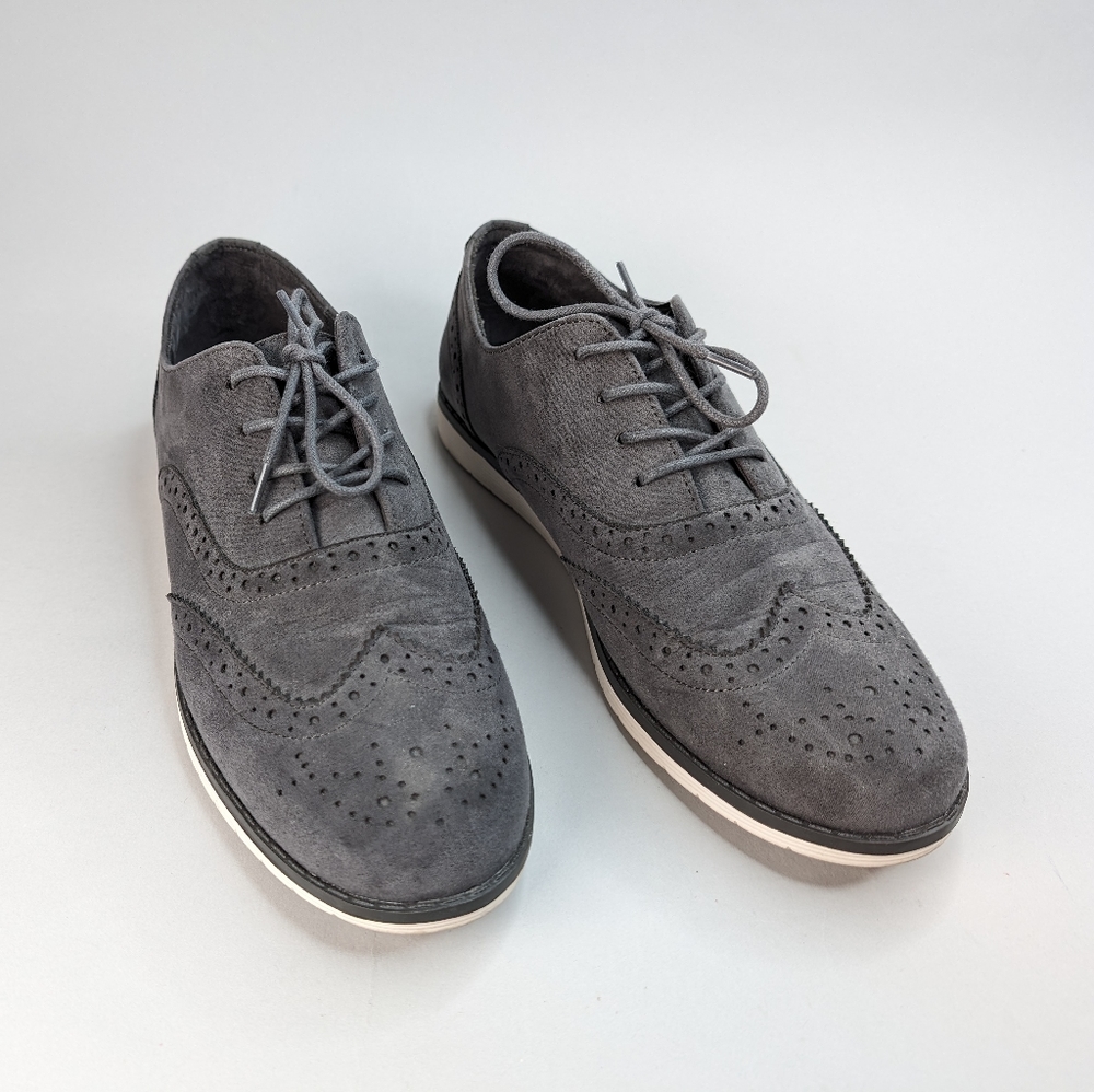 Chelsea Girl Grey Faux Suede Lace up Oxford Shoes Size 8